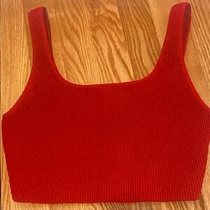 Babaton Scarlet Ribbed Crop Top